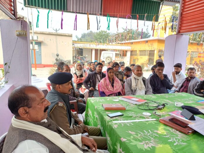 BAHADURPUR THANA ME SARSAWATI PUJA KO LEKE BAITHAK